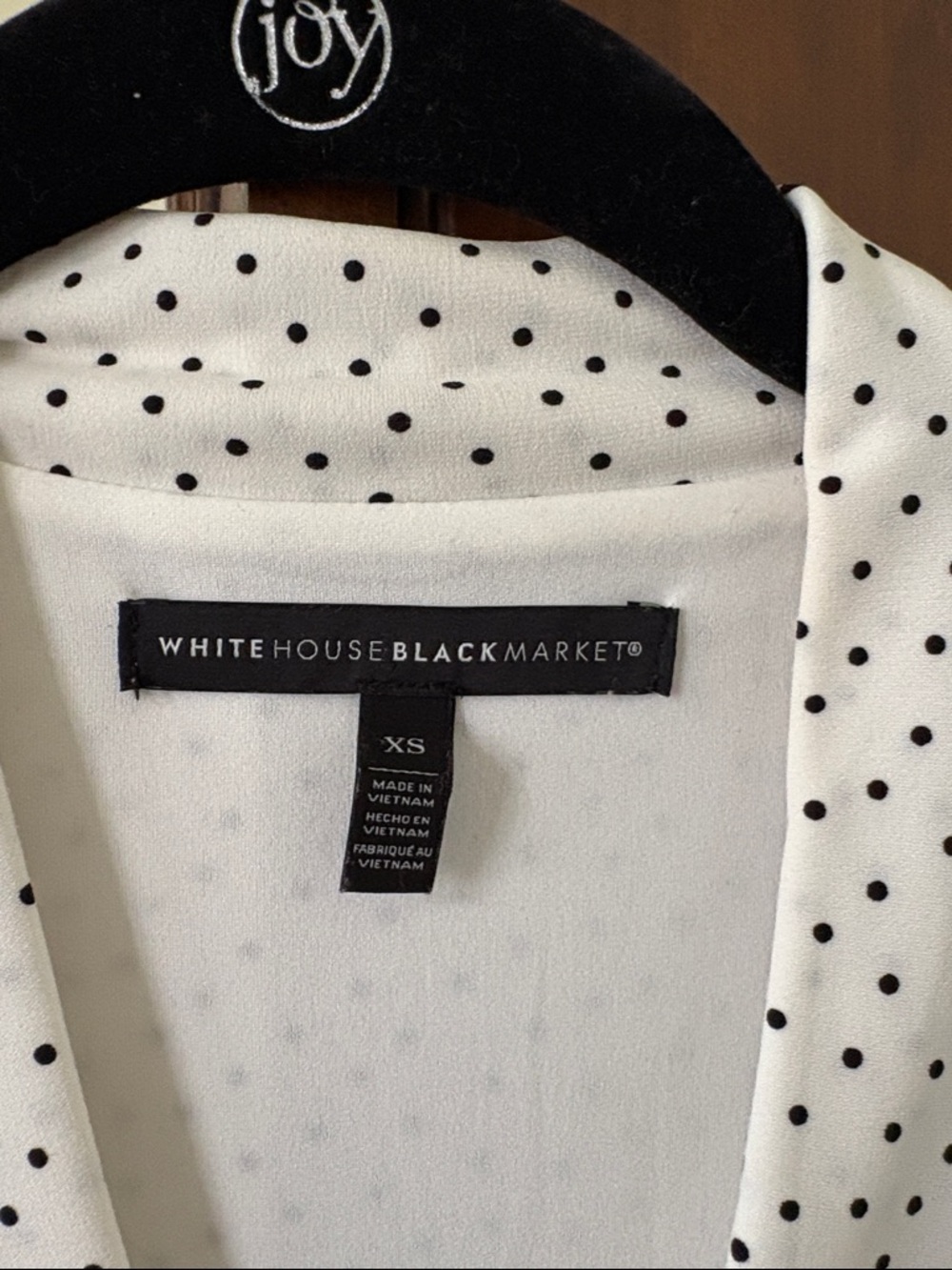 2 White House Black Market Sleeveless Lined V-Neck Tops: Pink White Polka Dot - Picture 12 of 16